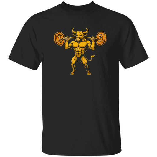 Bull Lifting Bitcoin Weights T-Shirt