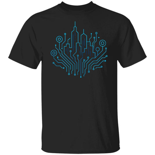 Decentralized City Crypto T-Shirt, Futuristic Blockchain Skyline Tee, Fintech Investor Gift, Network Tech Shirt