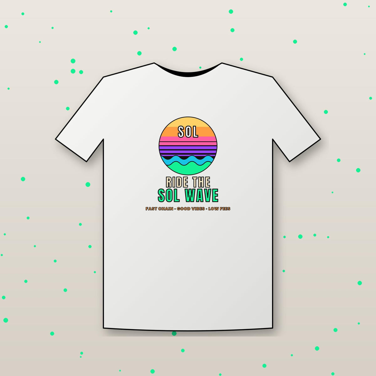 Ride The SOL Wave Shirt, Solana T-Shirt, Retro Sunset Crypto Tee, SOL Holder Gift, Surf Crypto Shirt, Crypto Investor Gift