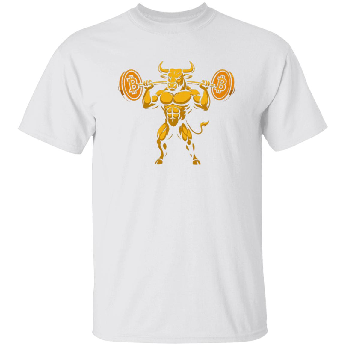 Bull Lifting Bitcoin Weights T-Shirt