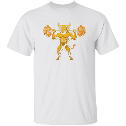 Bull Lifting Bitcoin Weights T-Shirt