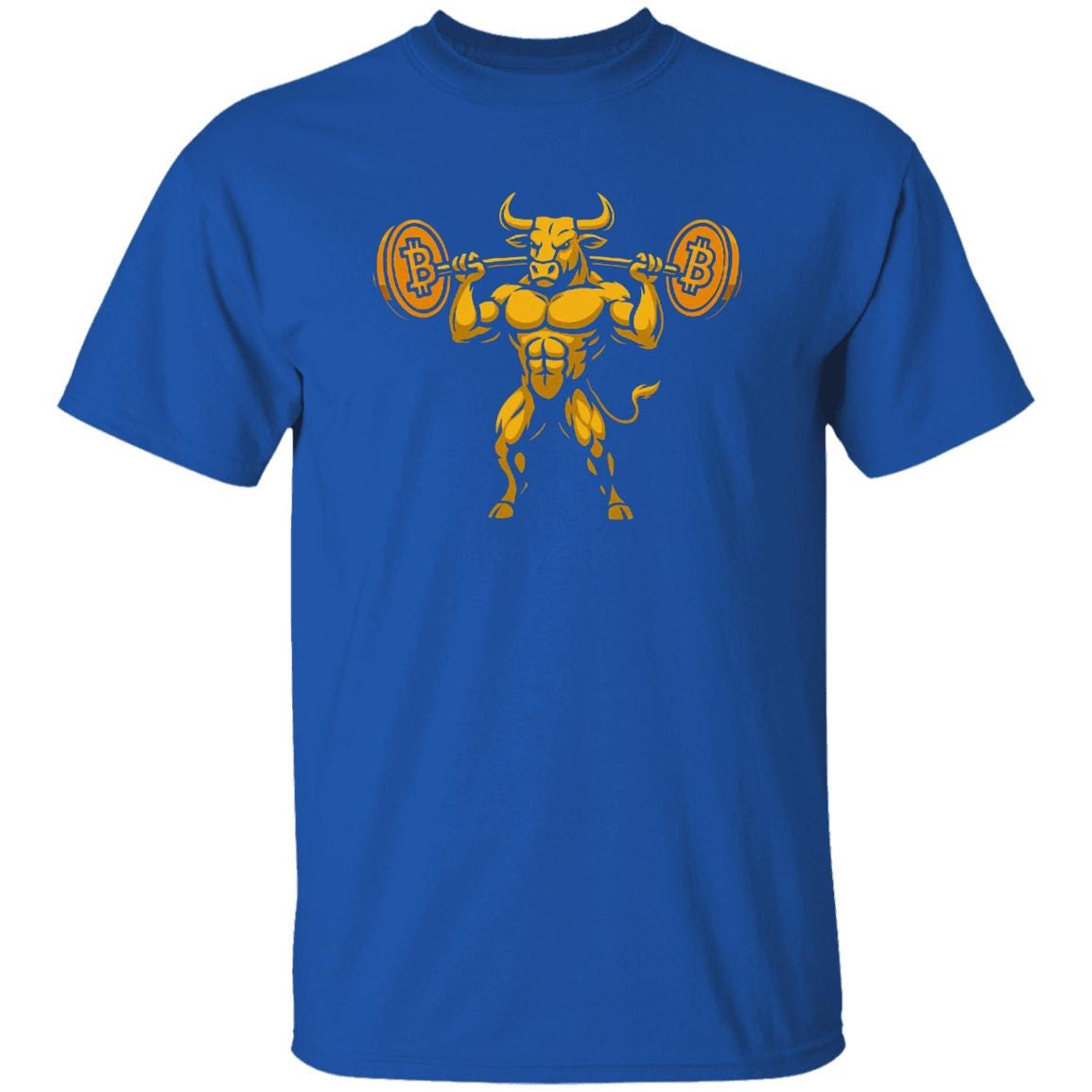 Bull Lifting Bitcoin Weights T-Shirt