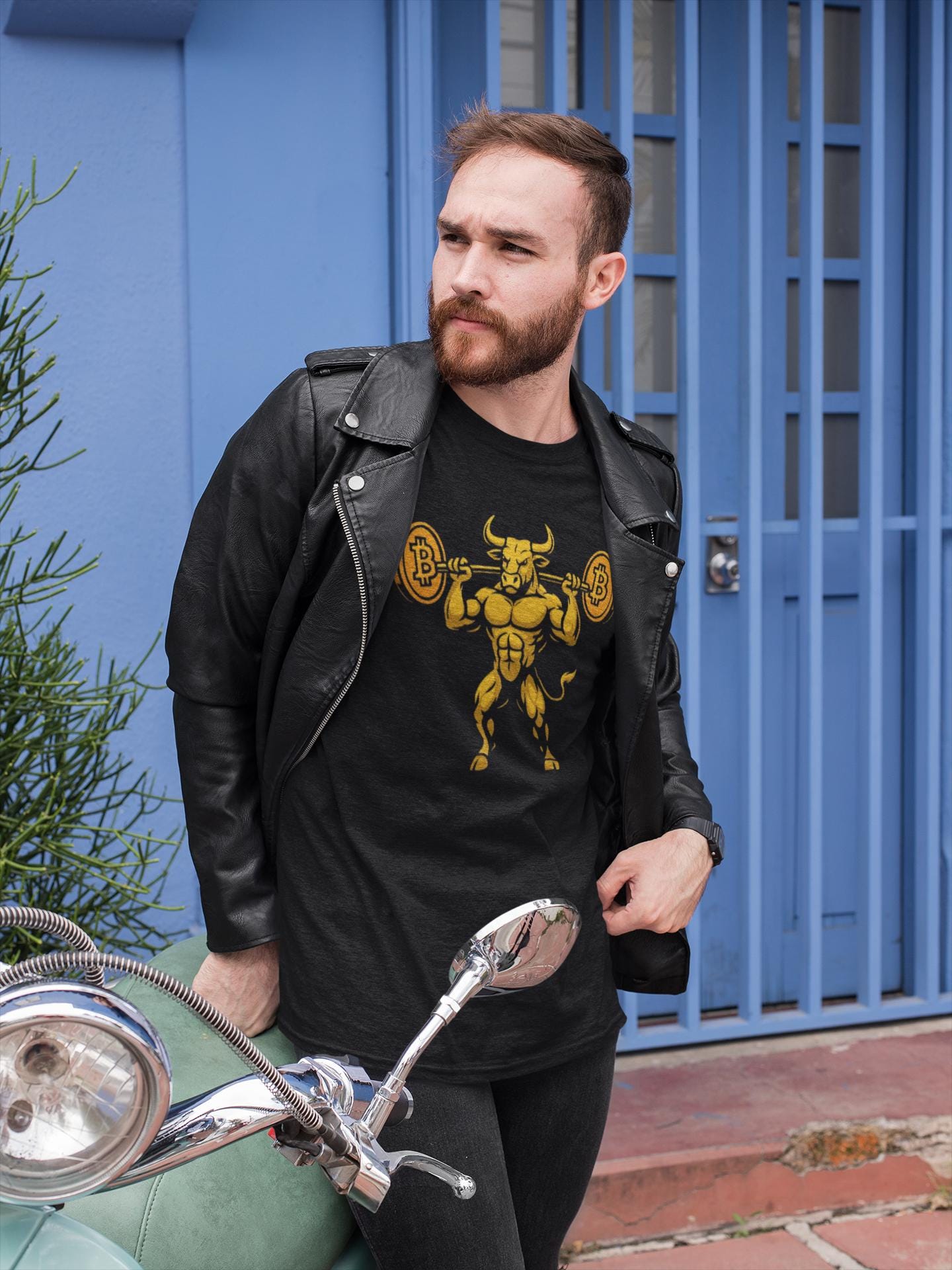 Bull Lifting Bitcoin Weights T-Shirt