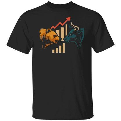 Bull and Bear Stock Market T-Shirt, Retro Bull vs Bear Tee, Trading Investor Gift, Wall Street Finance Shirt