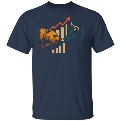 Bull and Bear Stock Market T-Shirt, Retro Bull vs Bear Tee, Trading Investor Gift, Wall Street Finance Shirt