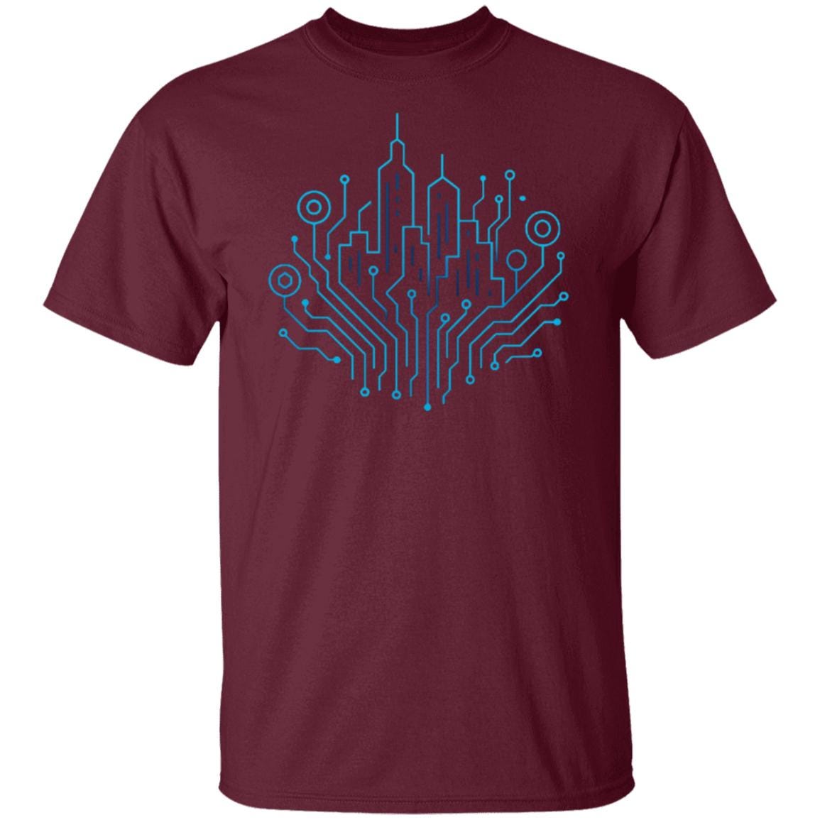 Decentralized City Crypto T-Shirt, Futuristic Blockchain Skyline Tee, Fintech Investor Gift, Network Tech Shirt