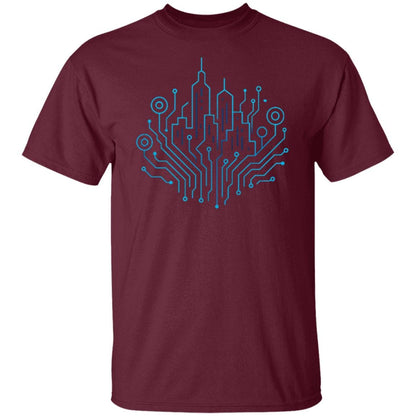 Decentralized City Crypto T-Shirt, Futuristic Blockchain Skyline Tee, Fintech Investor Gift, Network Tech Shirt