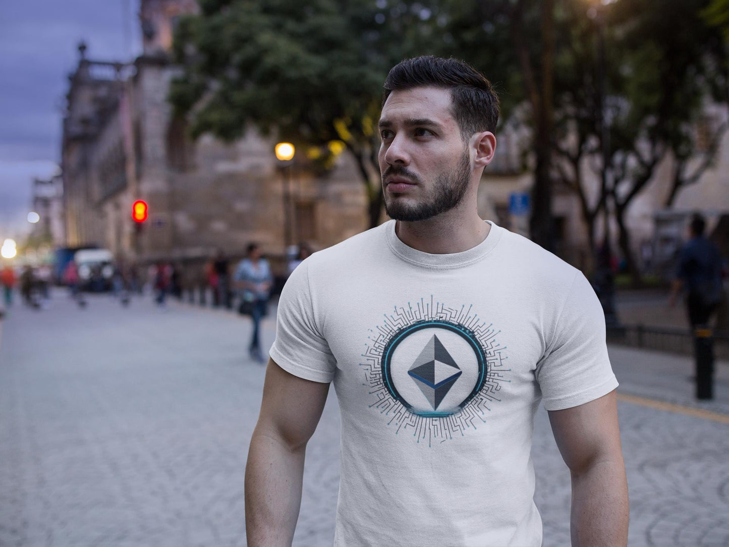 Futuristic Ethereum T-Shirt – Minimalist Crypto Apparel