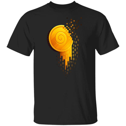 Crypto Gold Coin T-Shirt, Binary Code Tee, Futuristic Cryptocurrency Shirt, Digital Gold Rush Gift for Crypto Investor