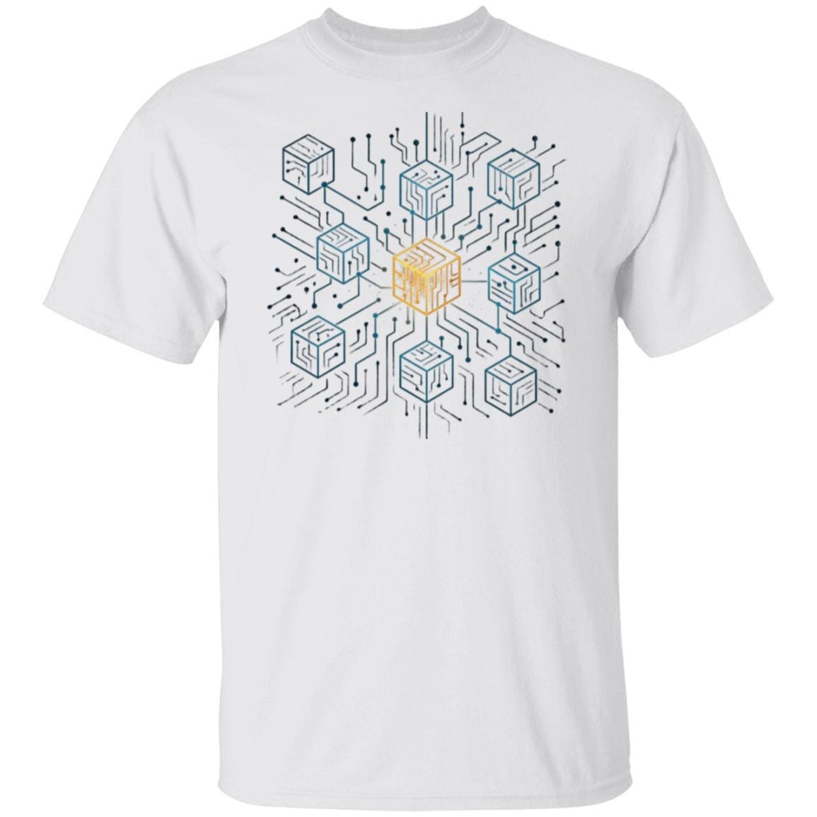 Blockchain Network T-Shirt, Circuit Cube Crypto Shirt, Tech Crypto Investor Gift, Futuristic Blockchain Matrix Tee