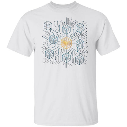 Blockchain Network T-Shirt, Circuit Cube Crypto Shirt, Tech Crypto Investor Gift, Futuristic Blockchain Matrix Tee