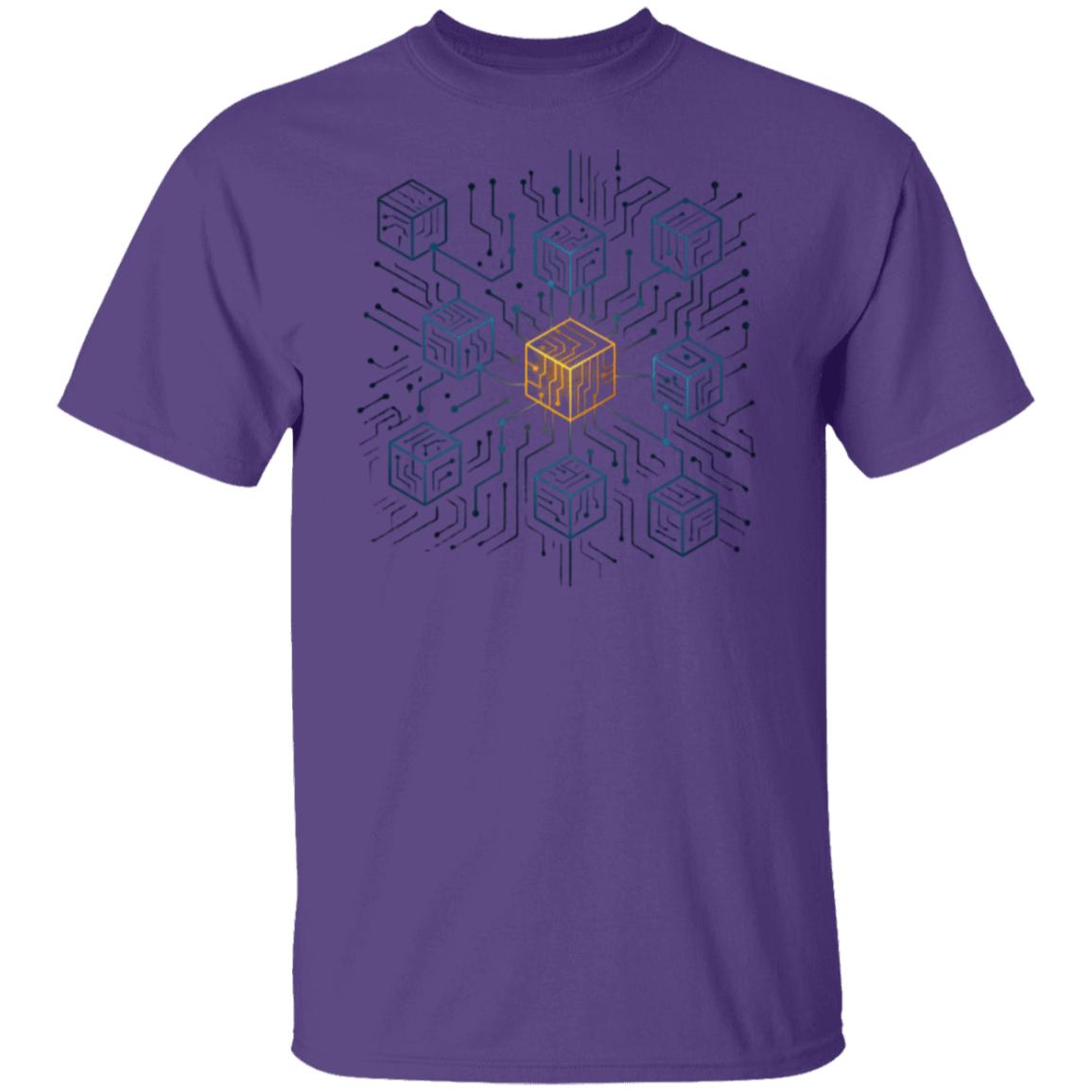 Blockchain Network T-Shirt, Circuit Cube Crypto Shirt, Tech Crypto Investor Gift, Futuristic Blockchain Matrix Tee