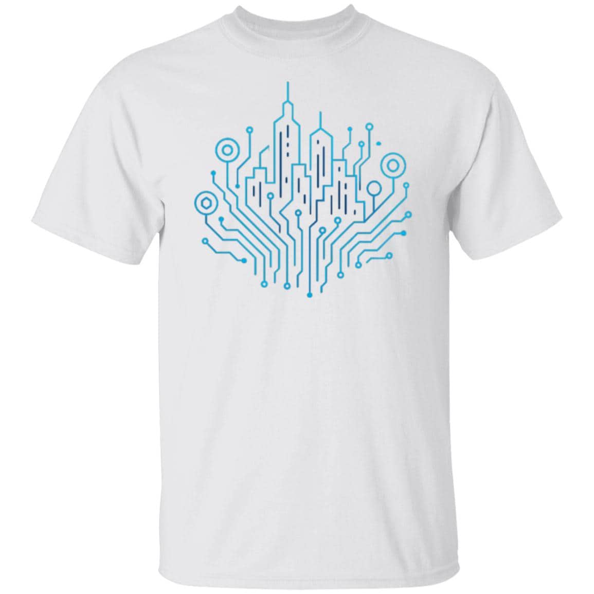 Decentralized City Crypto T-Shirt, Futuristic Blockchain Skyline Tee, Fintech Investor Gift, Network Tech Shirt