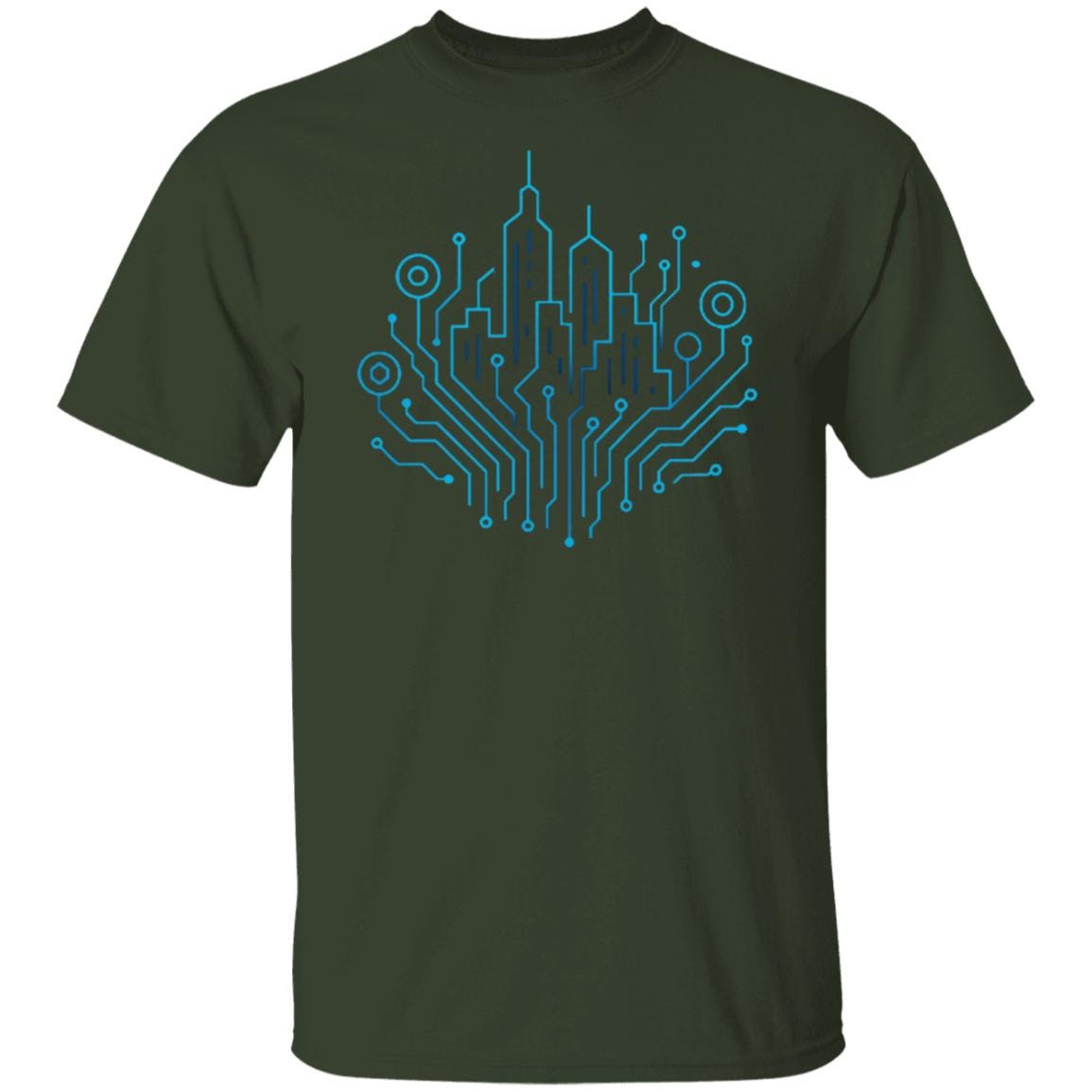 Decentralized City Crypto T-Shirt, Futuristic Blockchain Skyline Tee, Fintech Investor Gift, Network Tech Shirt