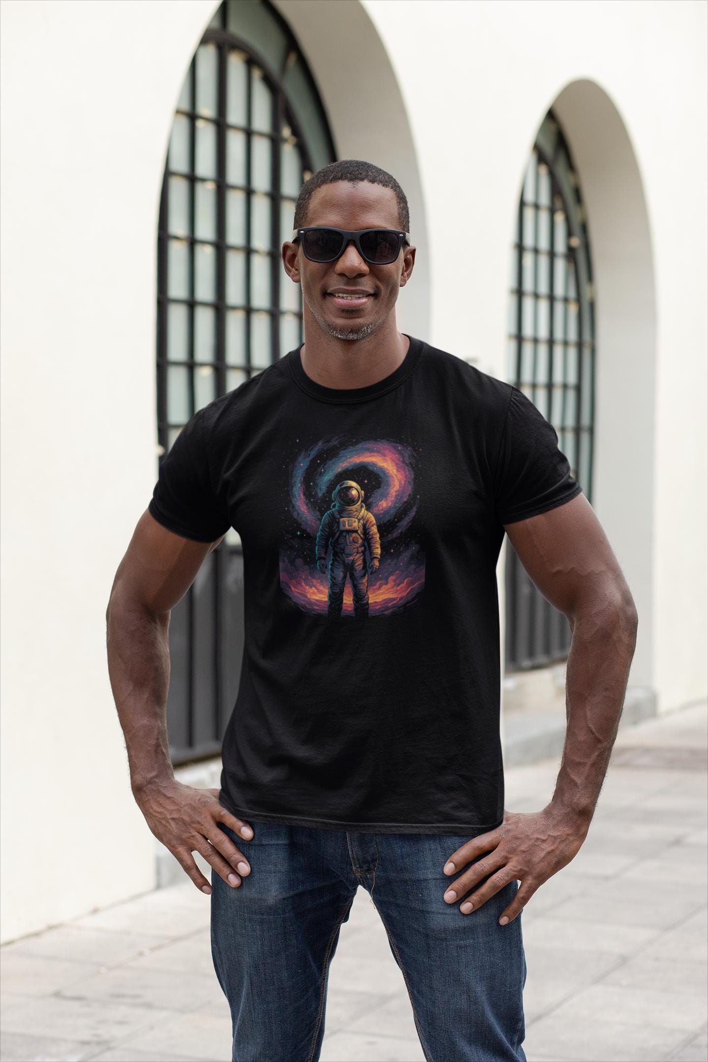 Astronaut Galaxy T-Shirt – Space Explorer Heavyweight Unisex Tee | 100% USA Cotton | Cosmic Sci-Fi Gift for Space Lovers