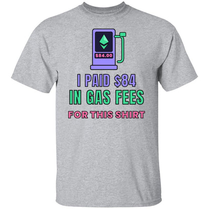 Ethereum Gas Fees Shirt, Funny Crypto T-Shirt, I Paid 84 Dollars in Gas Fees, ETH Shirt, Crypto Trader Gift, Web3 Developer Tee