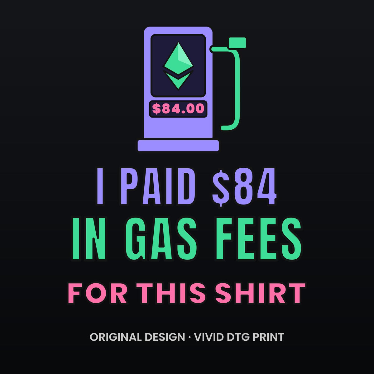 Ethereum Gas Fees Long Sleeve Shirt, Funny Crypto Tee, I Paid 84 Dollars in Gas Fees, ETH Shirt, Crypto Trader Gift