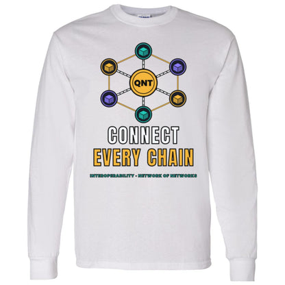 QNT Long Sleeve Shirt, Quant Crypto Tee, Connect Every Chain, QNT Holder Gift, Interoperability Shirt, Crypto Investor Gift