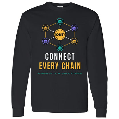 QNT Long Sleeve Shirt, Quant Crypto Tee, Connect Every Chain, QNT Holder Gift, Interoperability Shirt, Crypto Investor Gift