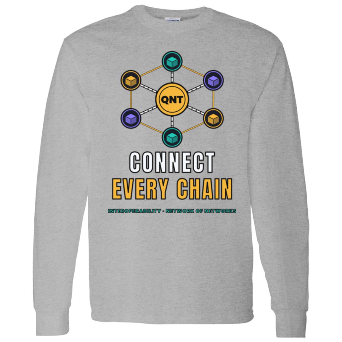 QNT Long Sleeve Shirt, Quant Crypto Tee, Connect Every Chain, QNT Holder Gift, Interoperability Shirt, Crypto Investor Gift
