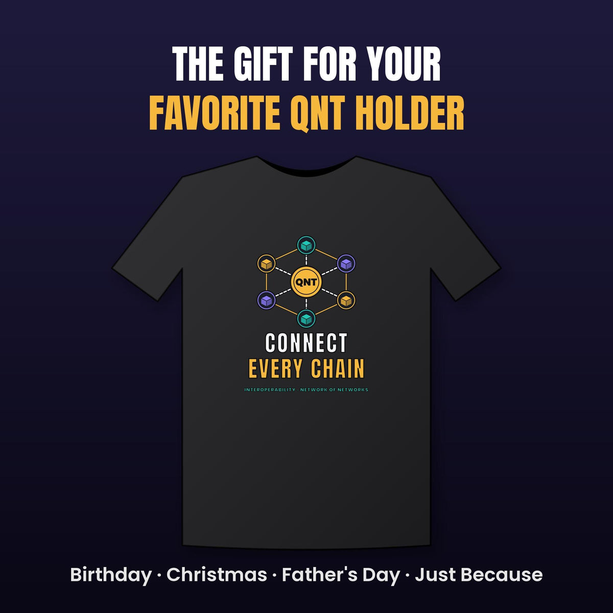 QNT Shirt, Quant Crypto T-Shirt, Connect Every Chain, QNT Holder Gift, Interoperability Tee, Blockchain Shirt, Crypto Investor Gift