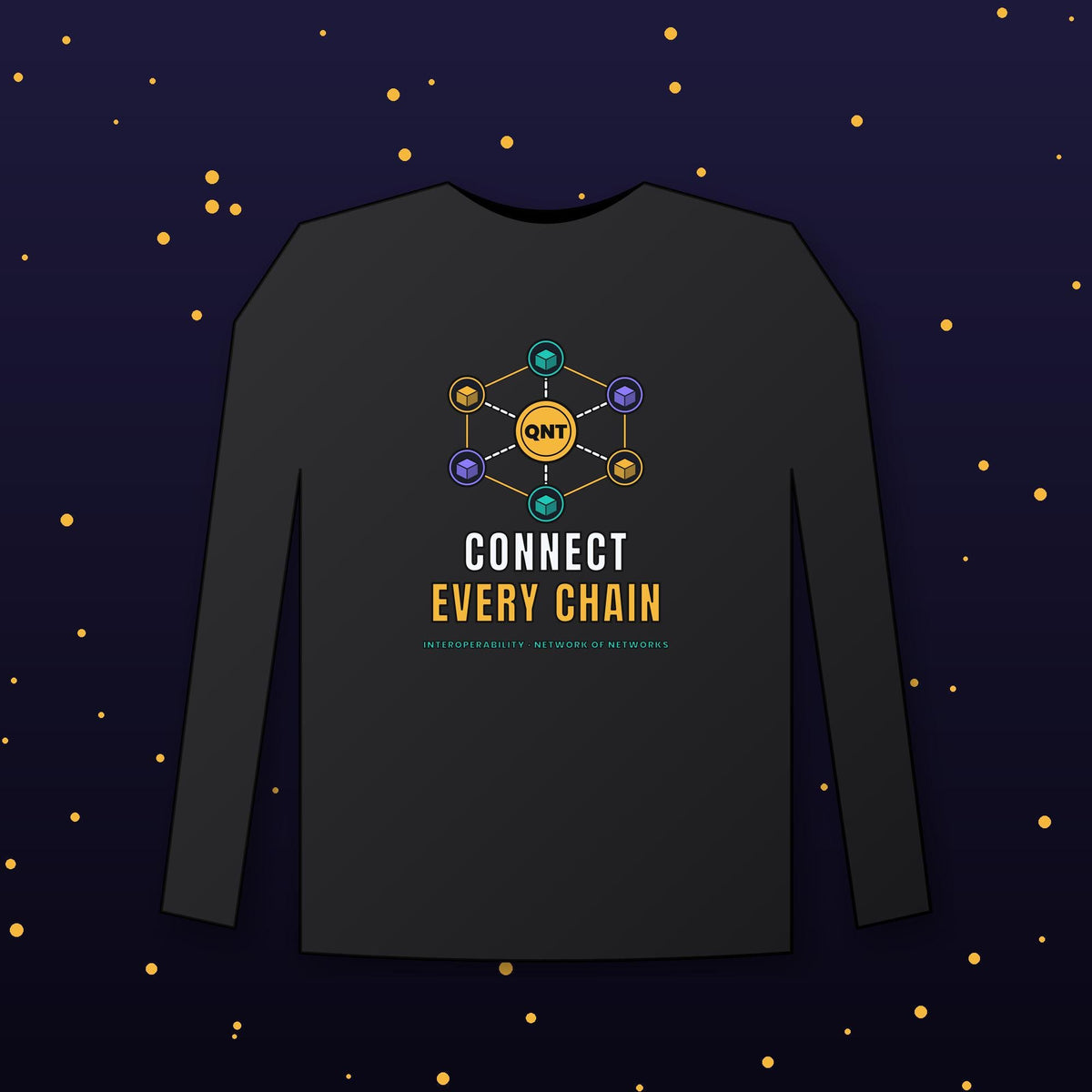 QNT Long Sleeve Shirt, Quant Crypto Tee, Connect Every Chain, QNT Holder Gift, Interoperability Shirt, Crypto Investor Gift