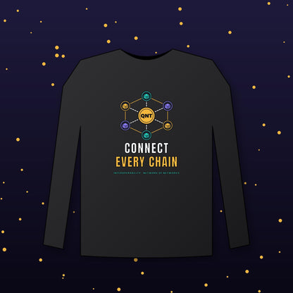 QNT Long Sleeve Shirt, Quant Crypto Tee, Connect Every Chain, QNT Holder Gift, Interoperability Shirt, Crypto Investor Gift