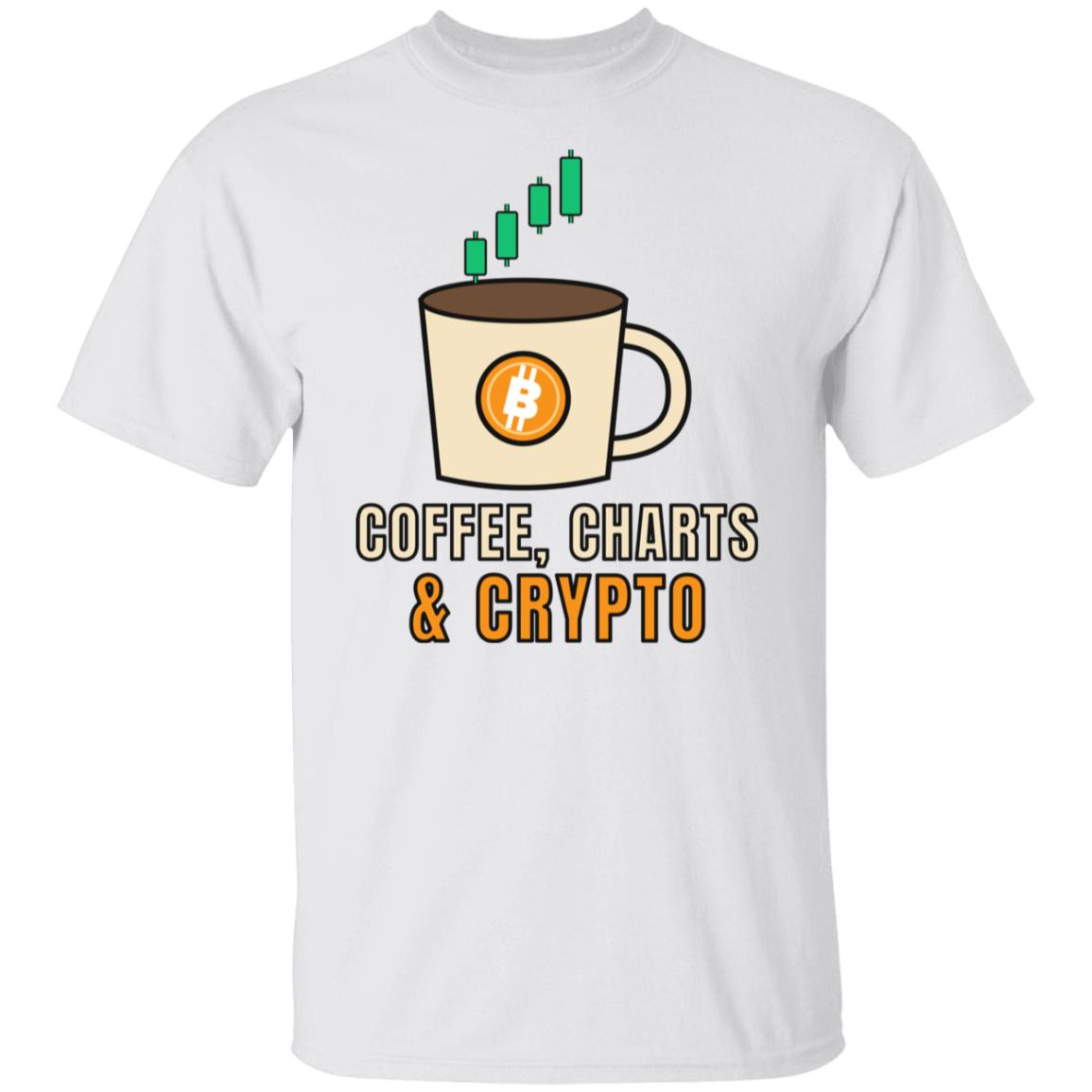 Coffee Charts and Crypto Shirt, Funny Bitcoin Coffee T-Shirt, Crypto Trader Gift, Coffee Lover Tee, Day Trader Shirt