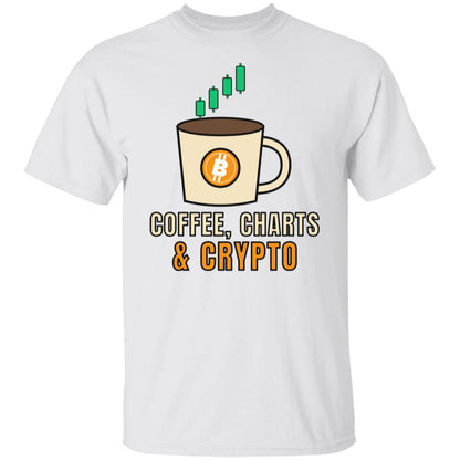 Coffee Charts and Crypto Shirt, Funny Bitcoin Coffee T-Shirt, Crypto Trader Gift, Coffee Lover Tee, Day Trader Shirt