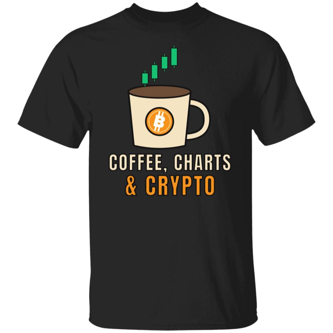 Coffee Charts and Crypto Shirt, Funny Bitcoin Coffee T-Shirt, Crypto Trader Gift, Coffee Lover Tee, Day Trader Shirt