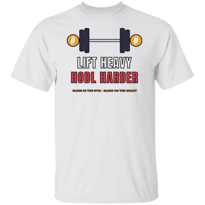 Lift Heavy Hodl Harder Shirt, Bitcoin Gym T-Shirt, Crypto Workout Tee, Weightlifting Gift, Funny Crypto Gym Shirt