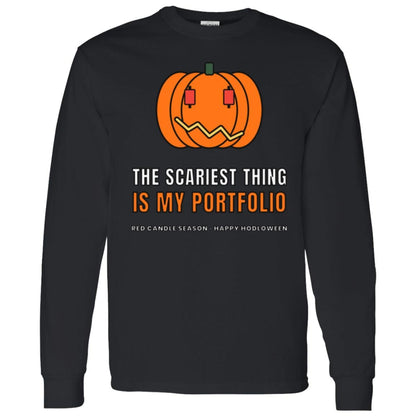 Halloween Crypto Long Sleeve Shirt, Scariest Thing Is My Portfolio Tee, Funny Pumpkin Crypto Shirt, Trader Gift