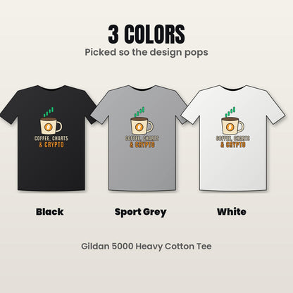 Coffee Charts and Crypto Shirt, Funny Bitcoin Coffee T-Shirt, Crypto Trader Gift, Coffee Lover Tee, Day Trader Shirt