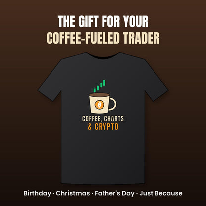 Coffee Charts and Crypto Shirt, Funny Bitcoin Coffee T-Shirt, Crypto Trader Gift, Coffee Lover Tee, Day Trader Shirt