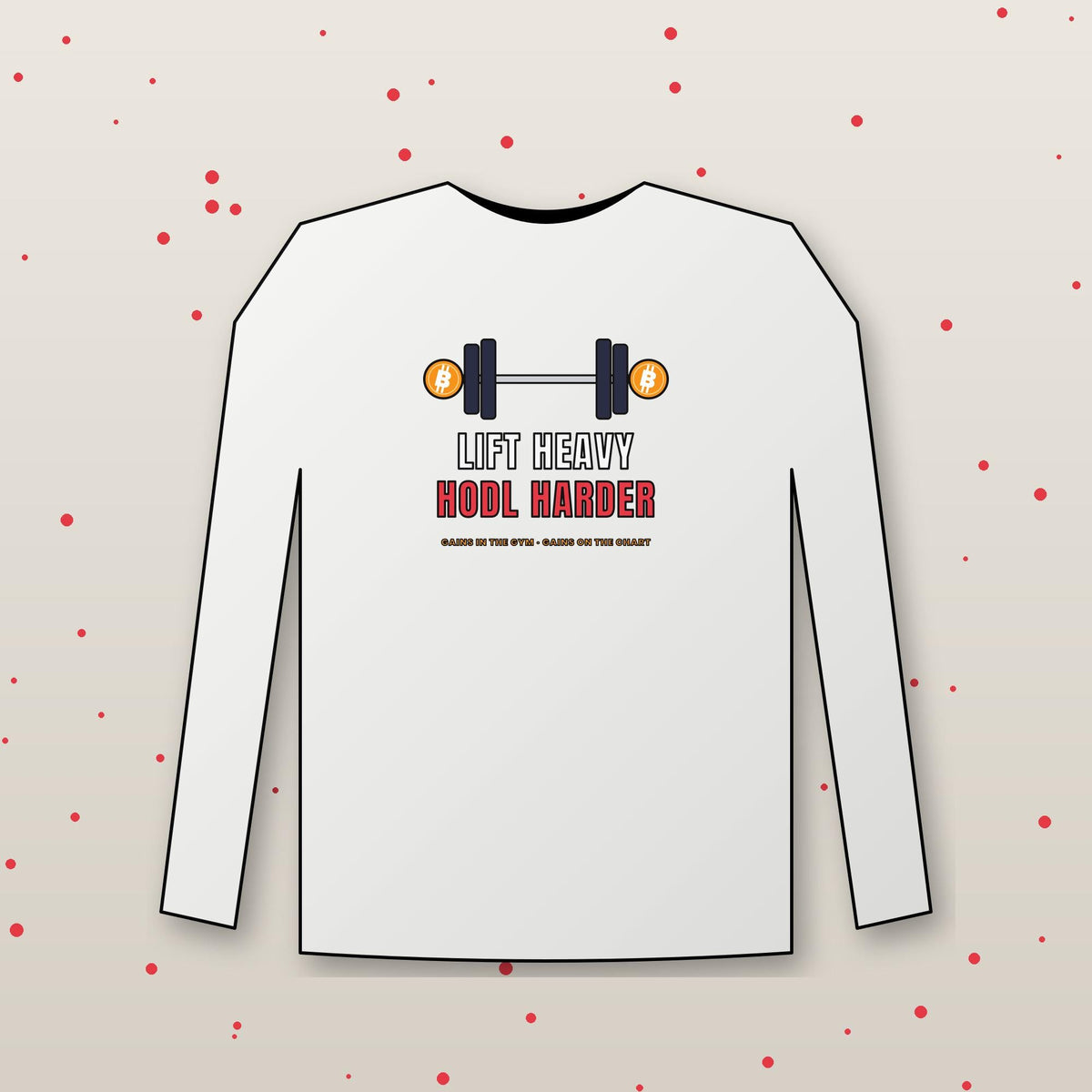 Lift Heavy Hodl Harder Long Sleeve Shirt, Bitcoin Gym Tee, Crypto Workout Shirt, Weightlifting Gift