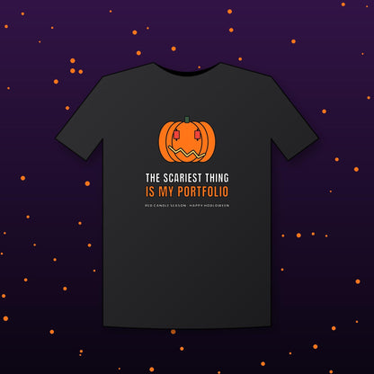 Halloween Crypto Shirt, Scariest Thing Is My Portfolio T-Shirt, Funny Bitcoin Pumpkin Tee, Crypto Trader Halloween Gift