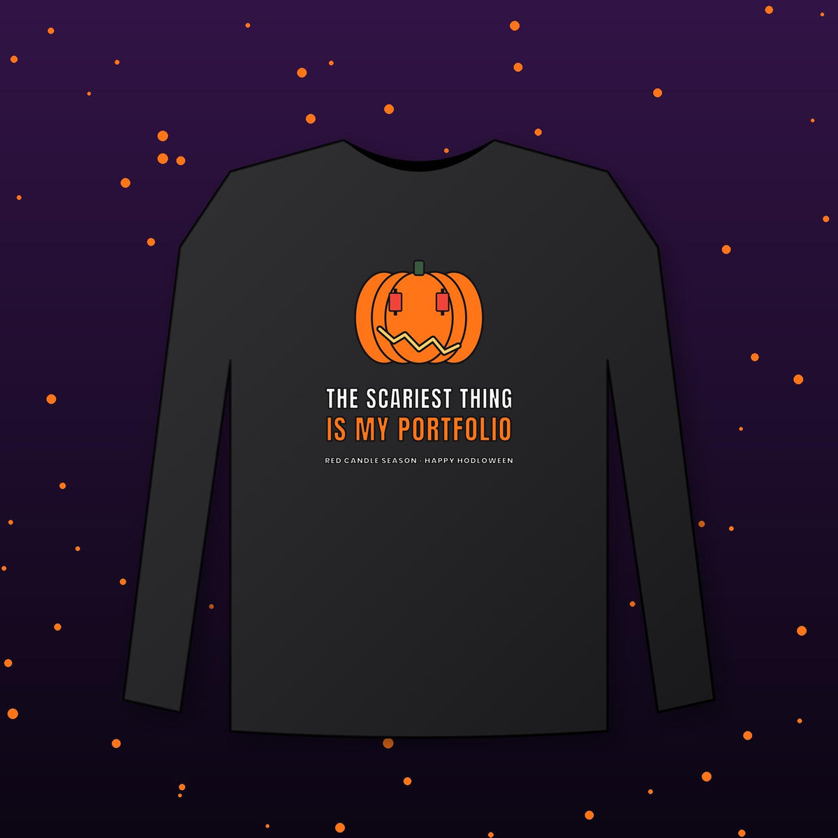 Halloween Crypto Long Sleeve Shirt, Scariest Thing Is My Portfolio Tee, Funny Pumpkin Crypto Shirt, Trader Gift