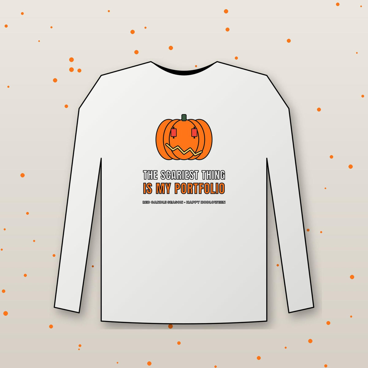 Halloween Crypto Long Sleeve Shirt, Scariest Thing Is My Portfolio Tee, Funny Pumpkin Crypto Shirt, Trader Gift