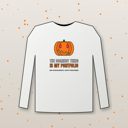 Halloween Crypto Long Sleeve Shirt, Scariest Thing Is My Portfolio Tee, Funny Pumpkin Crypto Shirt, Trader Gift