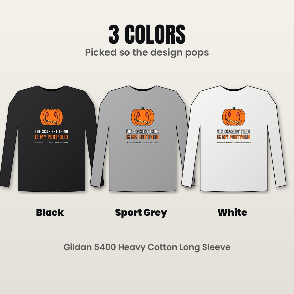 Halloween Crypto Long Sleeve Shirt, Scariest Thing Is My Portfolio Tee, Funny Pumpkin Crypto Shirt, Trader Gift