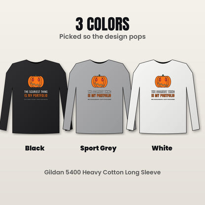 Halloween Crypto Long Sleeve Shirt, Scariest Thing Is My Portfolio Tee, Funny Pumpkin Crypto Shirt, Trader Gift