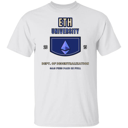 ETH University Shirt, Ethereum Varsity T-Shirt, Collegiate Crypto Tee, Crypto Student Gift, Ethereum Gift, Blockchain Shirt