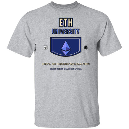 ETH University Shirt, Ethereum Varsity T-Shirt, Collegiate Crypto Tee, Crypto Student Gift, Ethereum Gift, Blockchain Shirt
