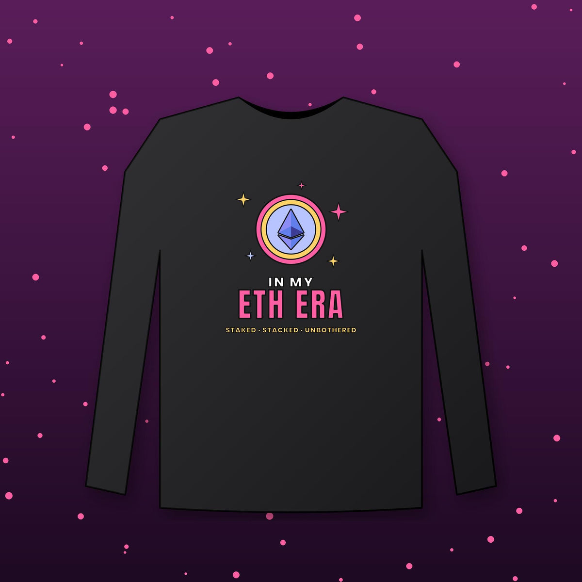 In My ETH Era Long Sleeve Shirt, Ethereum Tee, Retro Crypto Shirt, Crypto Girl Gift, Ethereum Gift