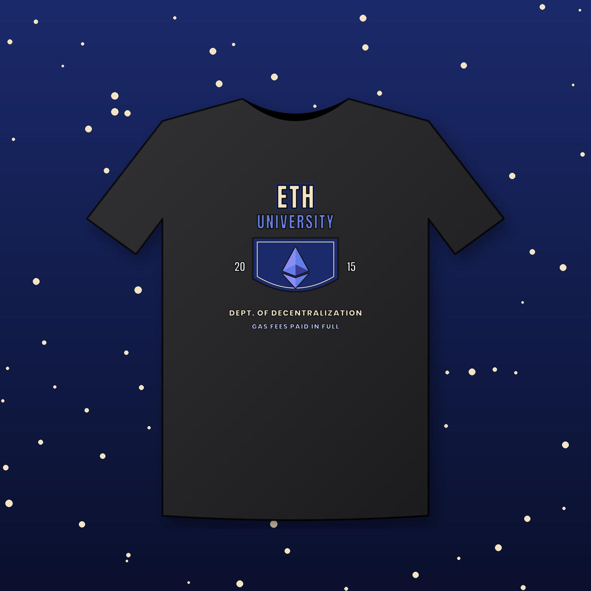 ETH University Shirt, Ethereum Varsity T-Shirt, Collegiate Crypto Tee, Crypto Student Gift, Ethereum Gift, Blockchain Shirt