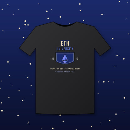 ETH University Shirt, Ethereum Varsity T-Shirt, Collegiate Crypto Tee, Crypto Student Gift, Ethereum Gift, Blockchain Shirt