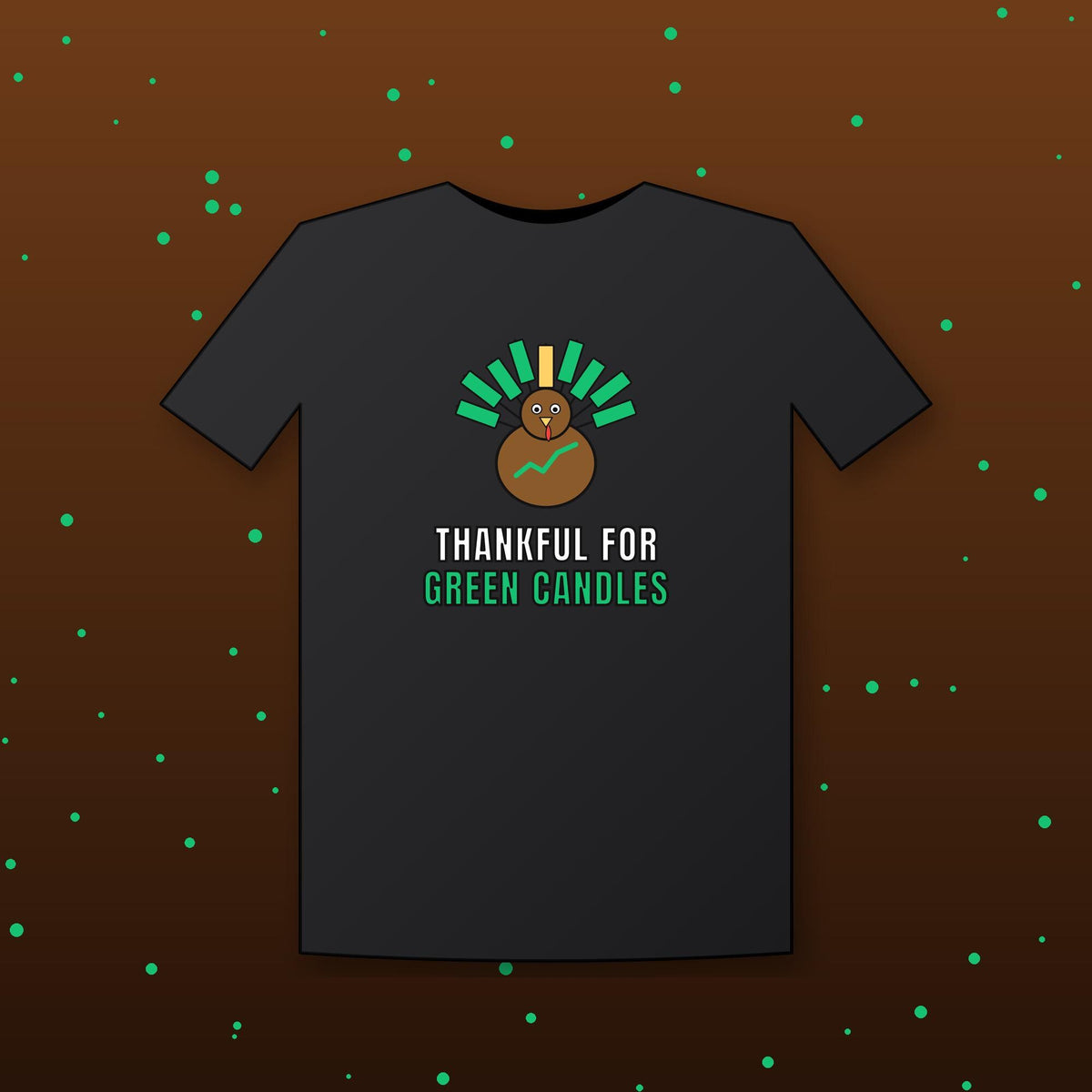 Thankful For Green Candles Shirt, Funny Thanksgiving Crypto T-Shirt, Turkey Trader Tee, Stock Market Thanksgiving Gift