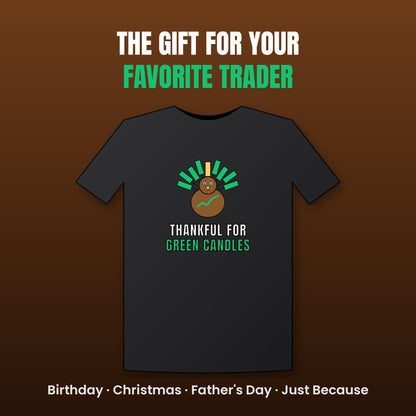 Thankful For Green Candles Shirt, Funny Thanksgiving Crypto T-Shirt, Turkey Trader Tee, Stock Market Thanksgiving Gift