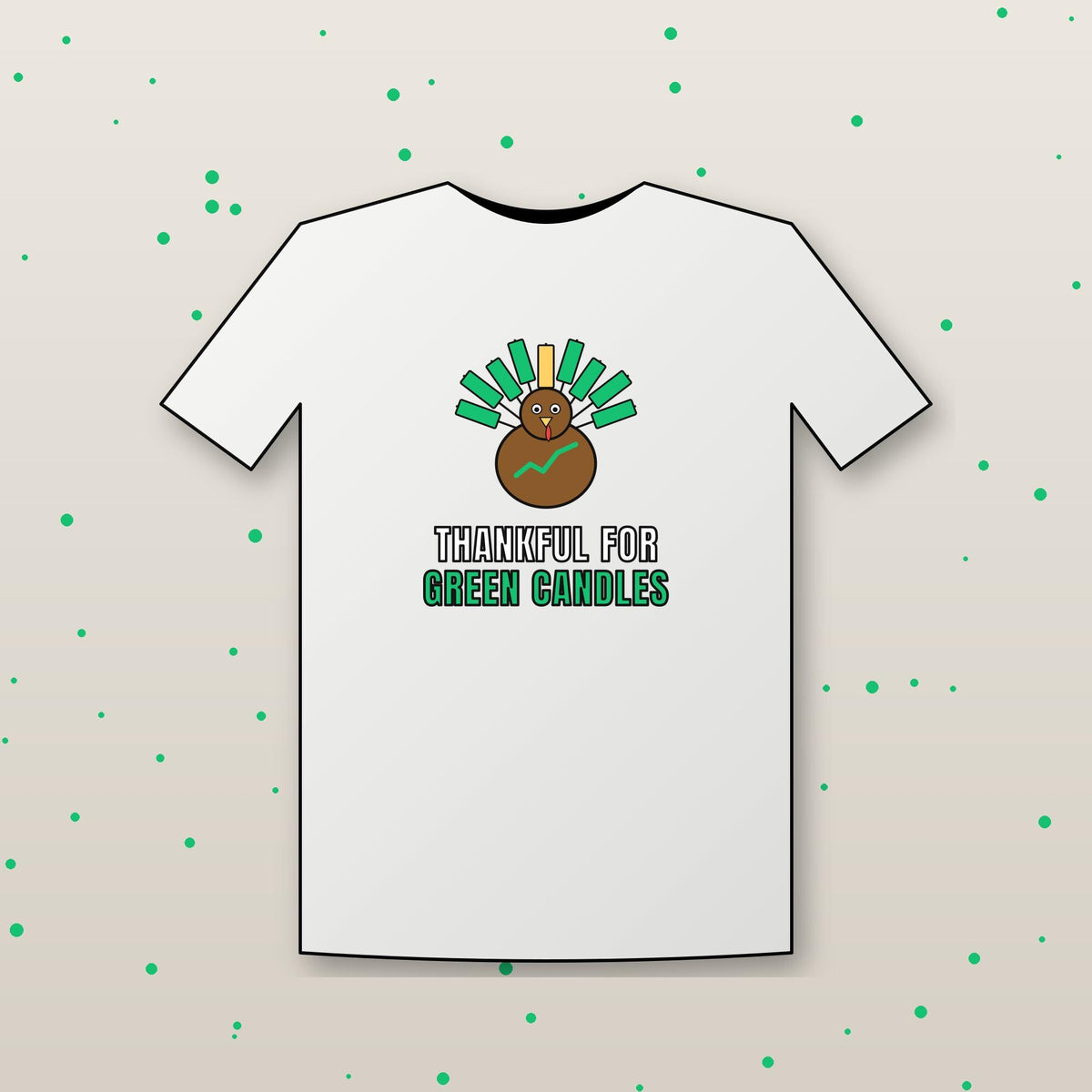 Thankful For Green Candles Shirt, Funny Thanksgiving Crypto T-Shirt, Turkey Trader Tee, Stock Market Thanksgiving Gift
