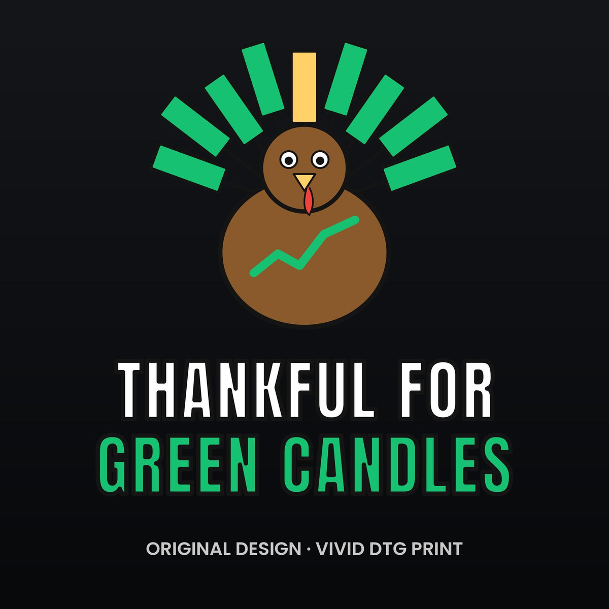 Thankful For Green Candles Long Sleeve Shirt, Funny Thanksgiving Crypto Tee, Turkey Trader Shirt, Trader Gift